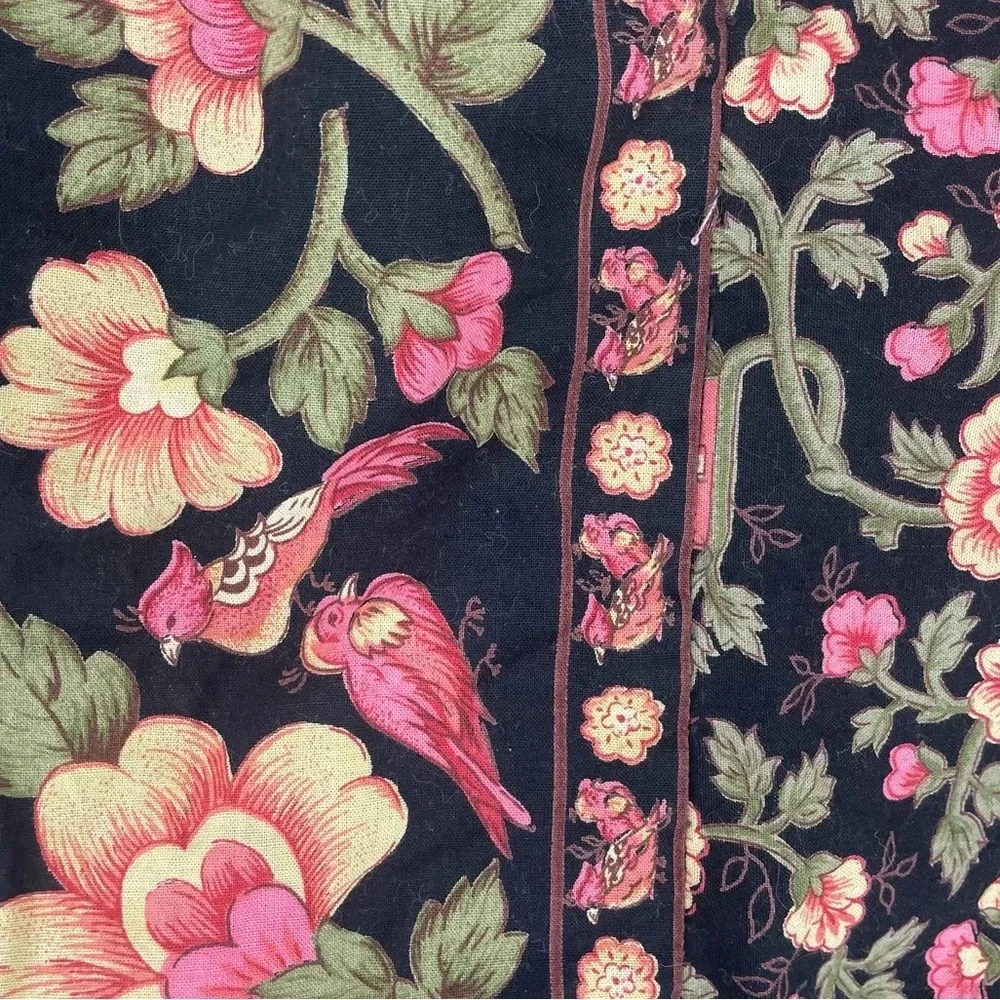 2 vintage April Cornell black pillowcases standard size